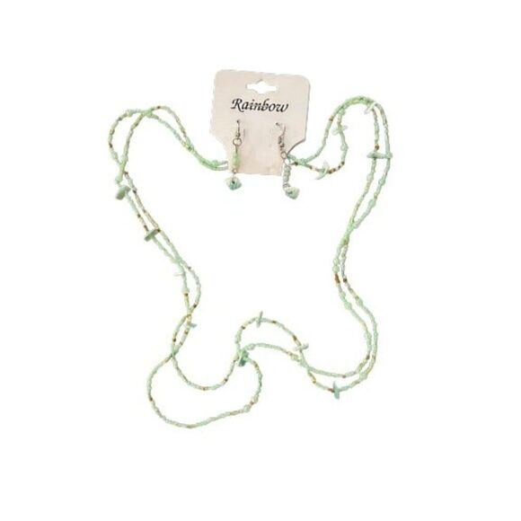 No brand / Not sure Jewelry - New Green Necklace & Earrings Set